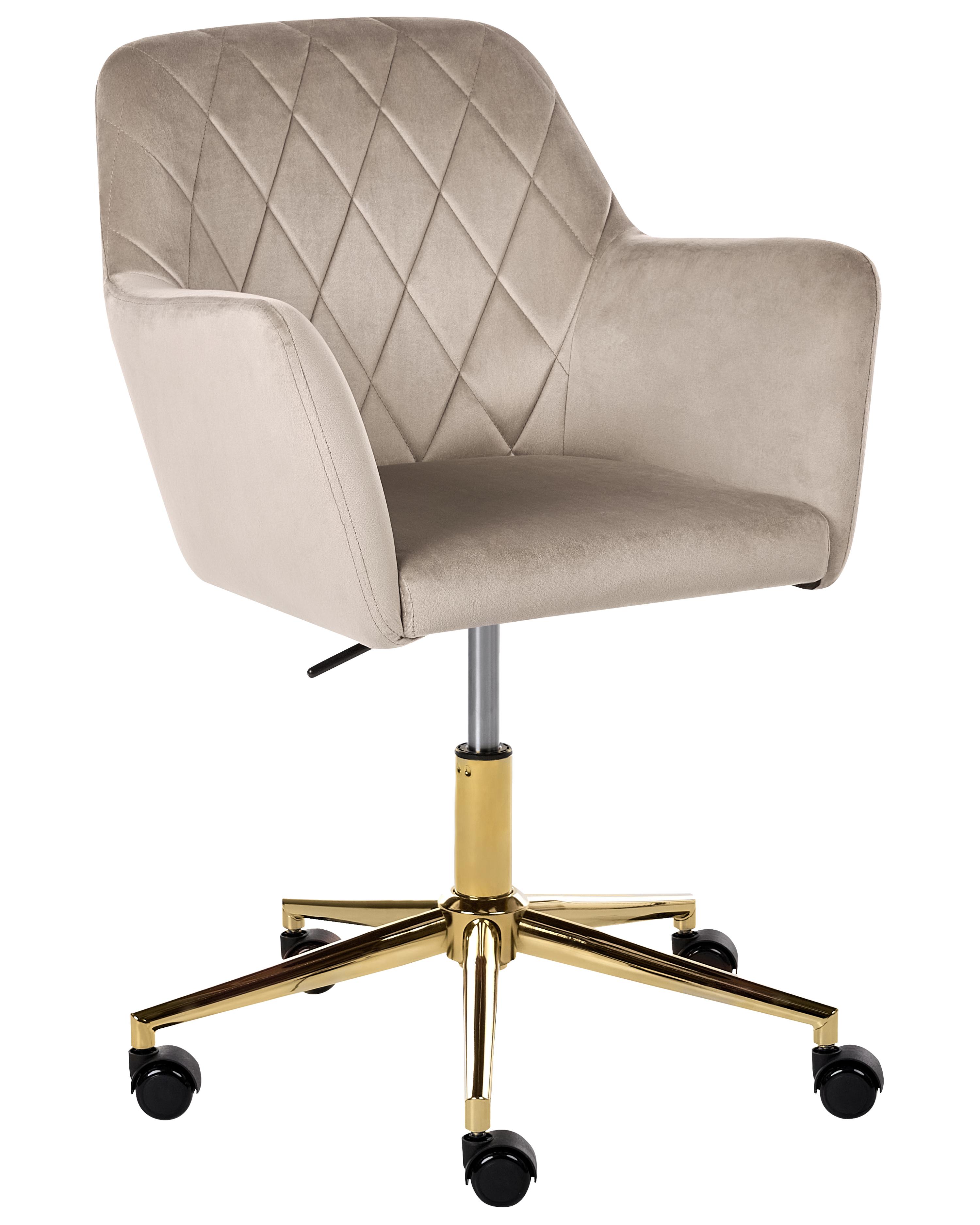 Desk Chair LELORIA Velvet Taupe