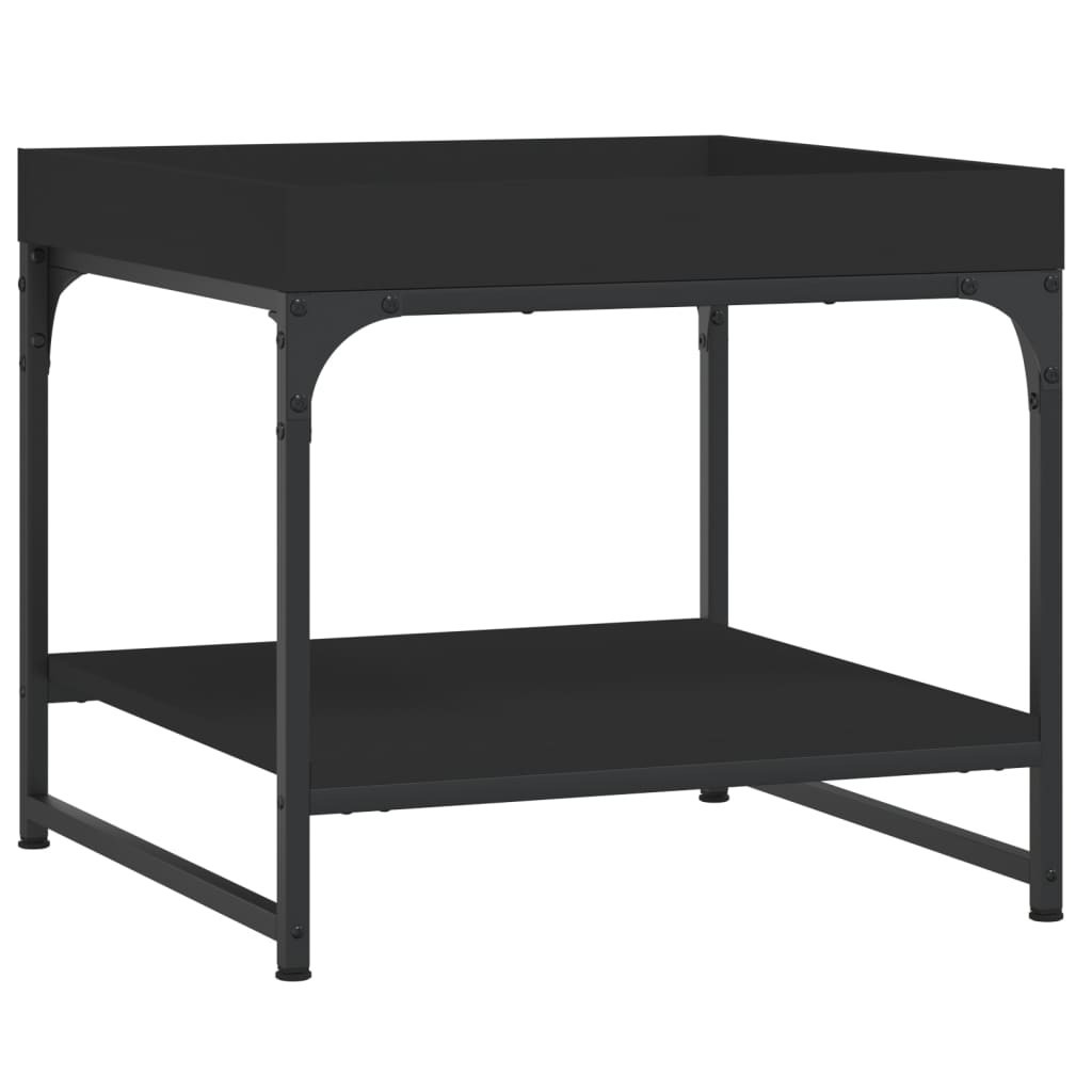 Stolik Kawowy Ława Stół Czarny 49.5x49.5x45 Do Salonu Do Pokoju