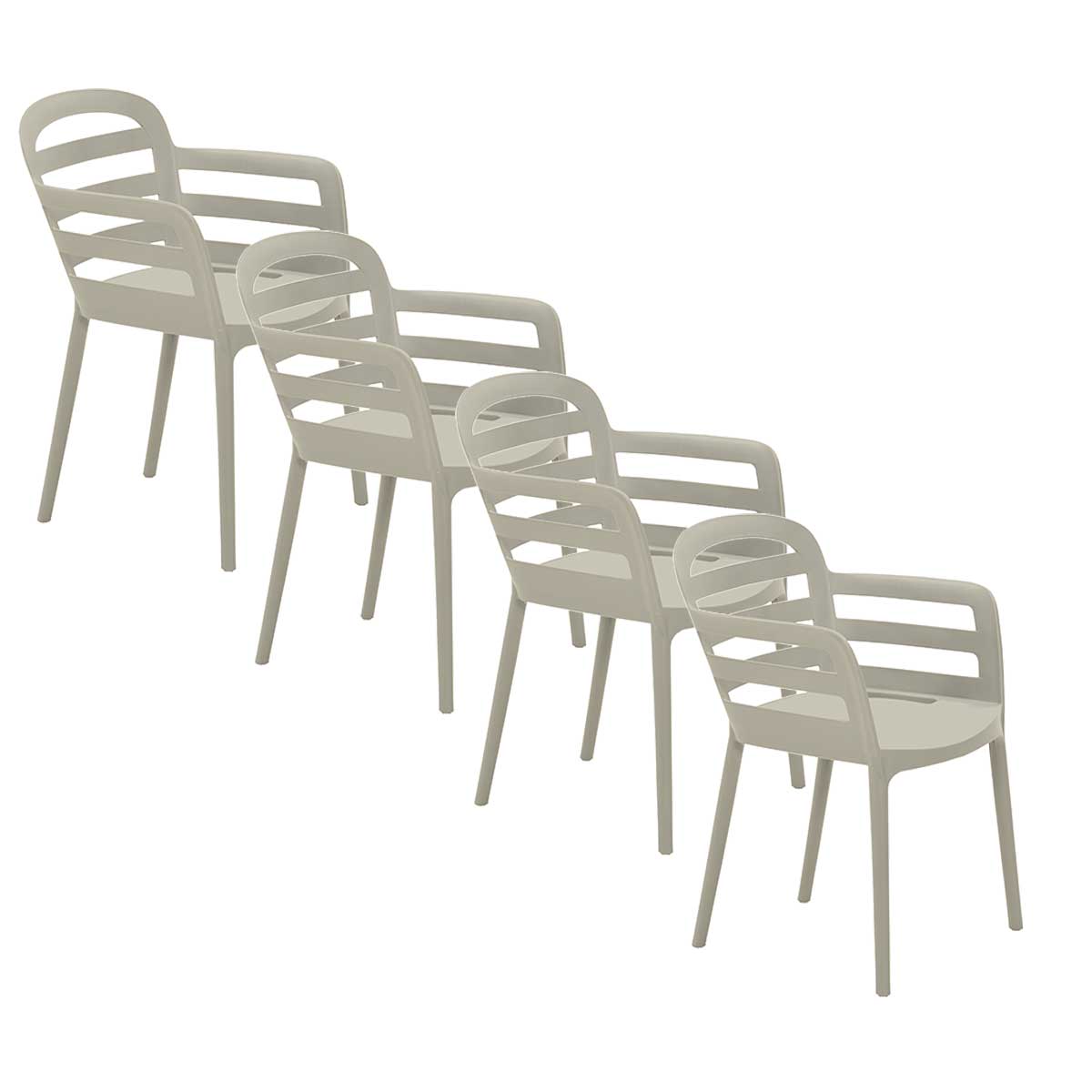 Garden Impressions tuinstoel Mira zand kleurig - 4 stuks