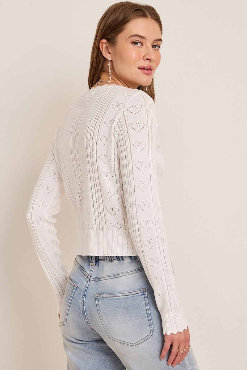 Allison Heart Pointelle Cardigan