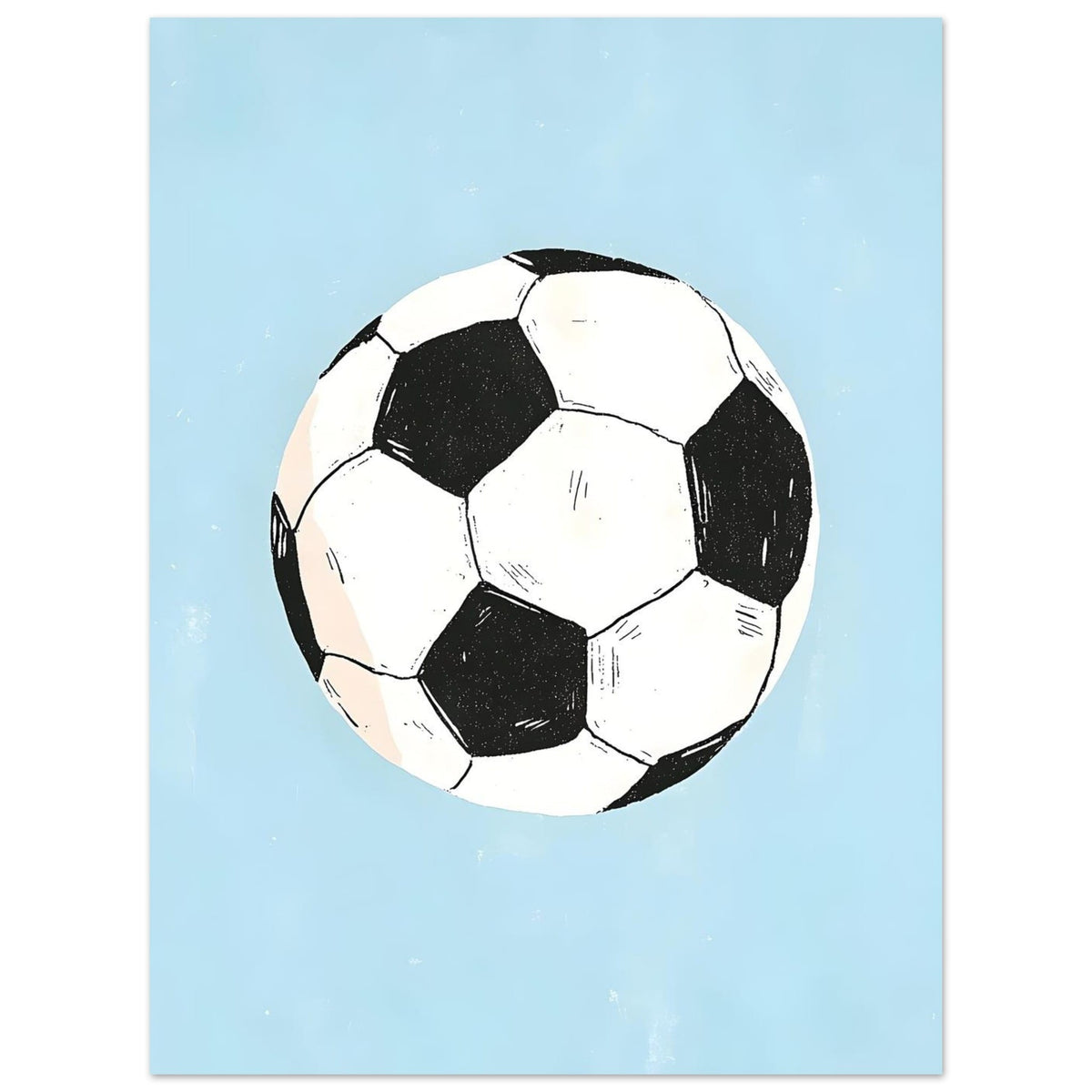 Artfulprints Poster Klassieke voetbal  - 30x40 cm - Blauw