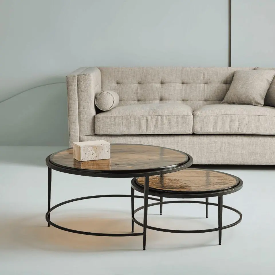 Signature - IGLOO Nestbare salontafel - Zwart - 86x86x46 cm