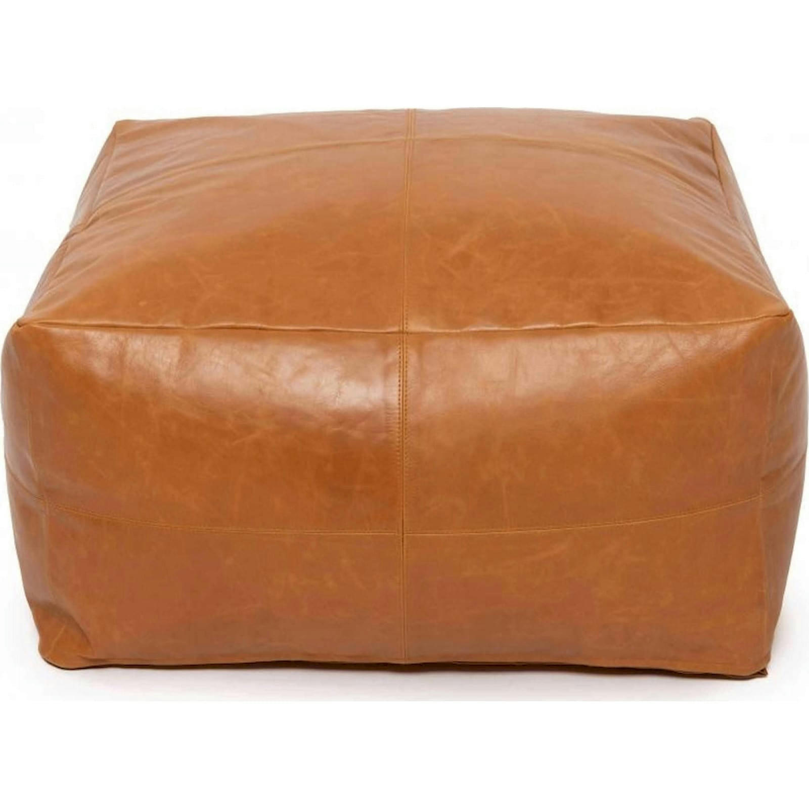 BALI BAZAR - Pouf Cuir Marron