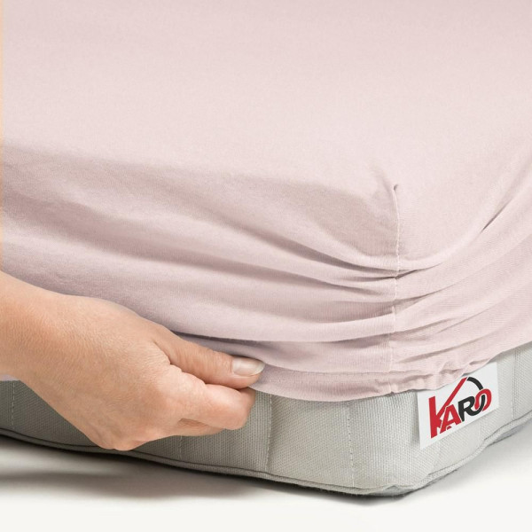 Prześcieradło jersey z gumką 90x200 różowe 150g/m2 KARO