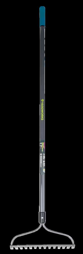 Yardworks Metal 14-Tine L-Shaped Bow Rake, 60-in Fibreglass Shaft