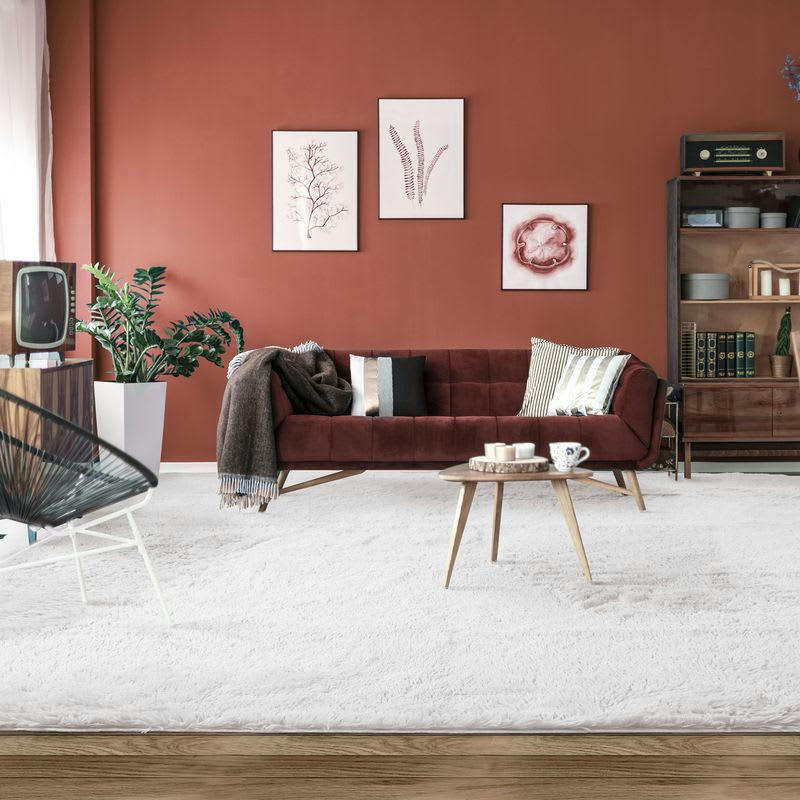 NEO - Tapis lavable à base fine et souple extra doux blanc 225x340