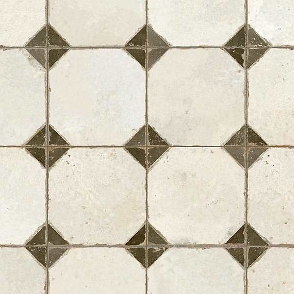 Carrelage Vintage Noir Cabochon 45x45x0,95 cm Calvero - Sol et mur intérieur (vendu par carton de 1 m²) - RO'MA CARRELAGE