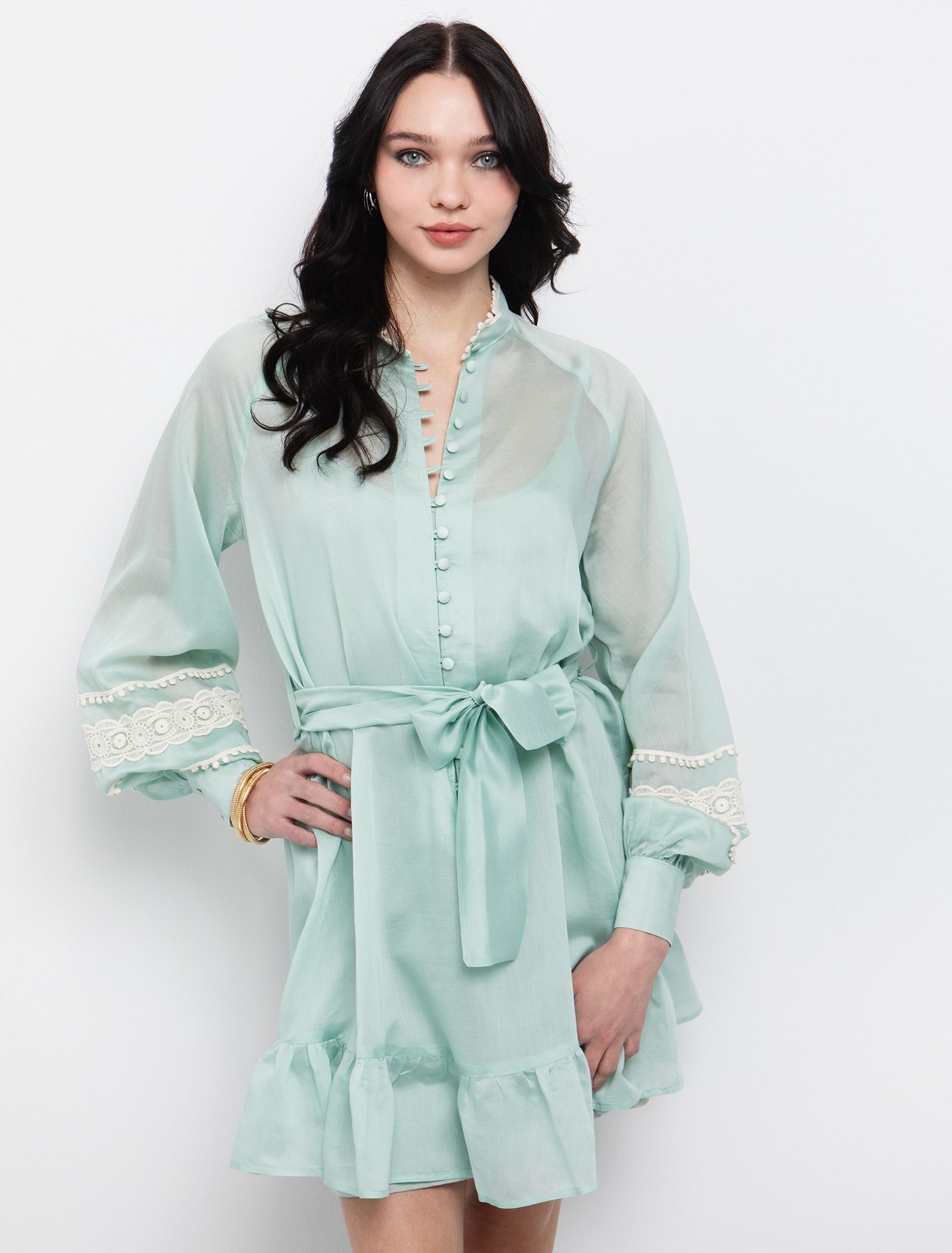 Lyosell φόρεμα με broderie στοιχεία