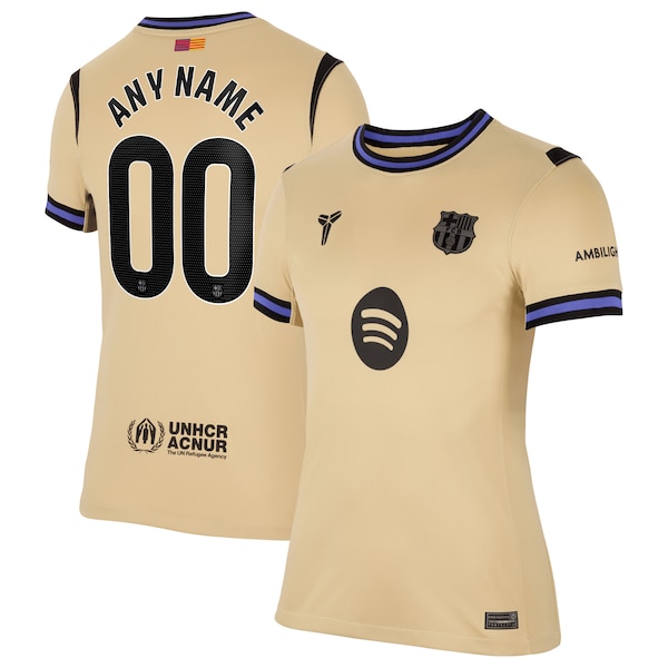 Barcelona Nike Women's 2025/26 Away Stadium Replica Custom Jersey - Gold/Orange