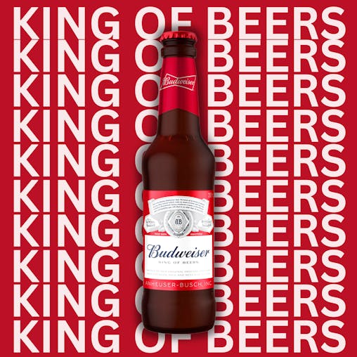 Budweiser, American-Style Lager Beer, Classic & Crisp Finish, 5% ABV, 330mL (Case of 24 Bottles)