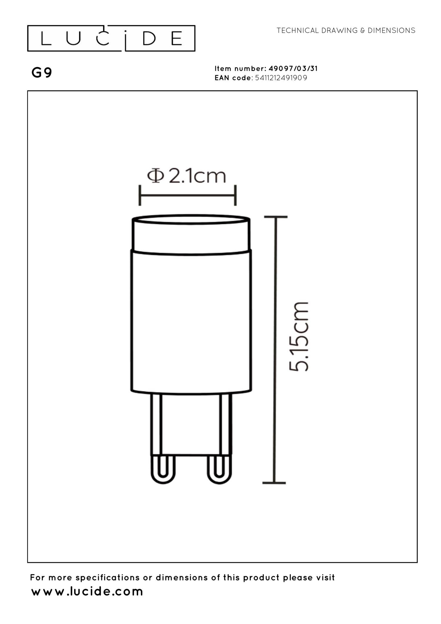 Lucide G9 Led lamp - Wit (set van 3)