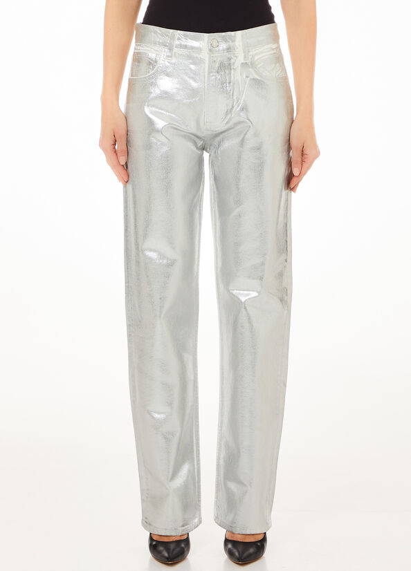 Pantaloni straight laminati