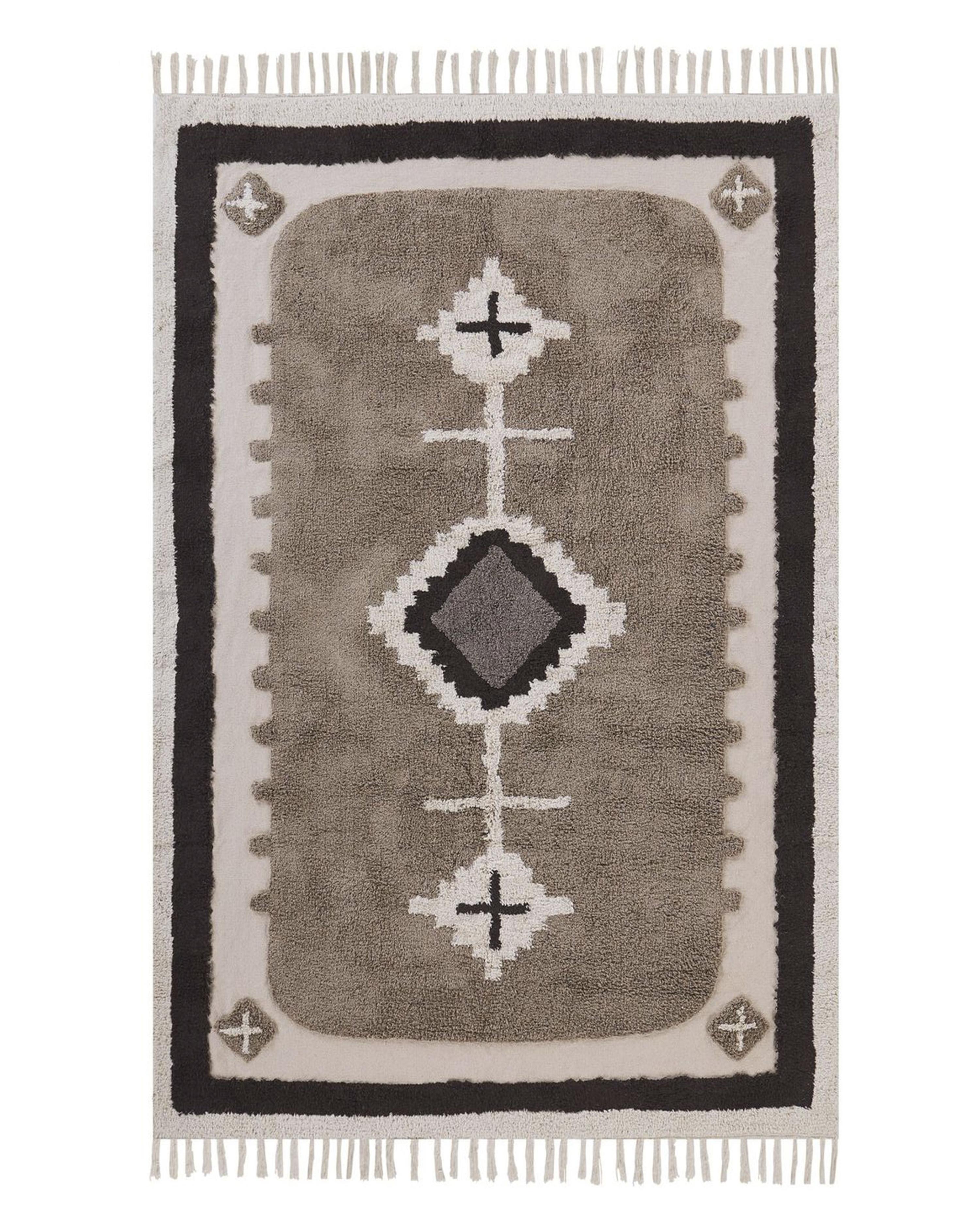 Rug GEYVE Beige 140 x 200 cm Cotton