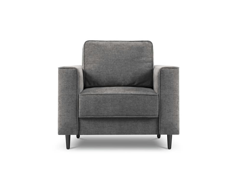DUNAS - Fauteuil en tissu structuré gris