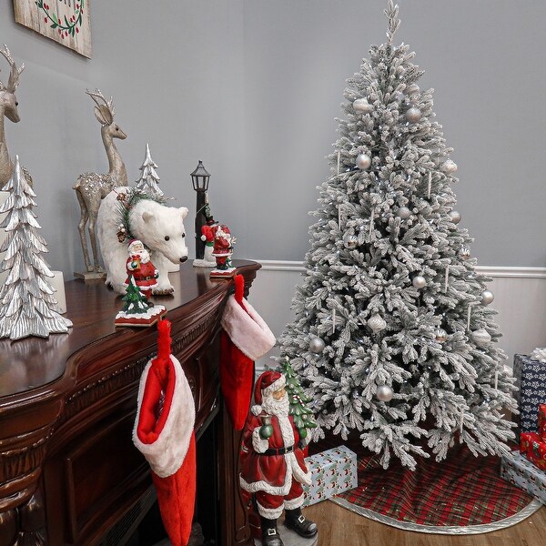 7.5 ft. PowerConnect(TM) Snowy Hamilton Spruce Tree with Cool White LED Lights