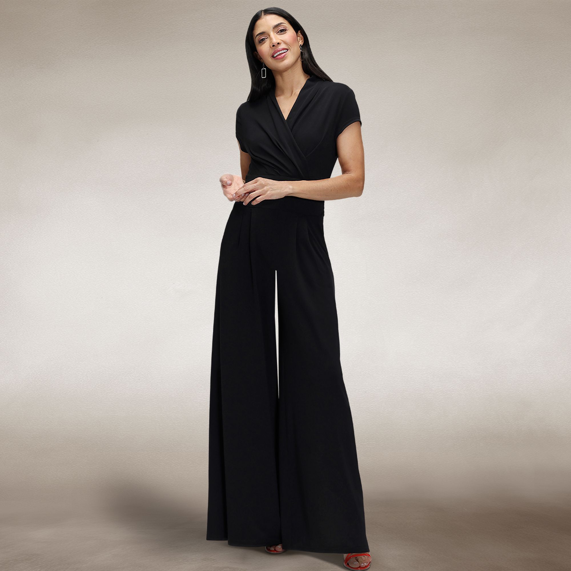 Hot Squash Cap Sleeved Wide Leg Jumpsuit