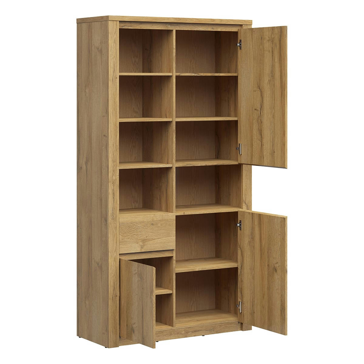 - Bibliothèque 3 portes 1 tiroir naturel