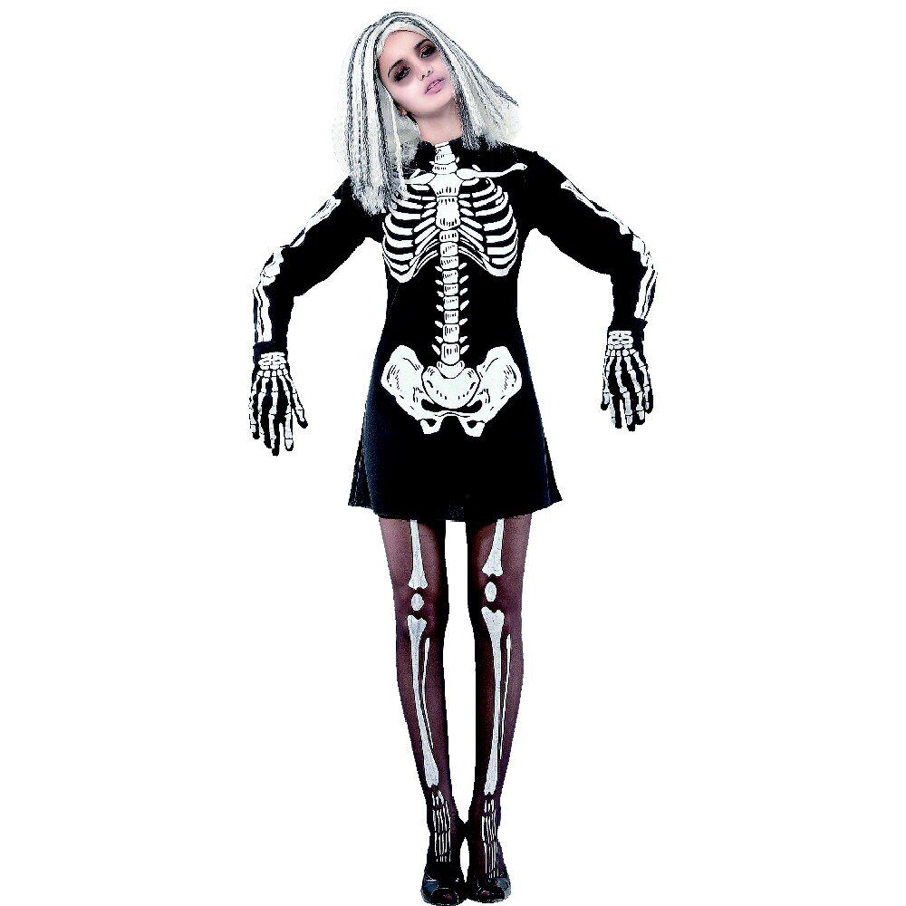 Déguisement adulte Halloween squelette robe - Taille S