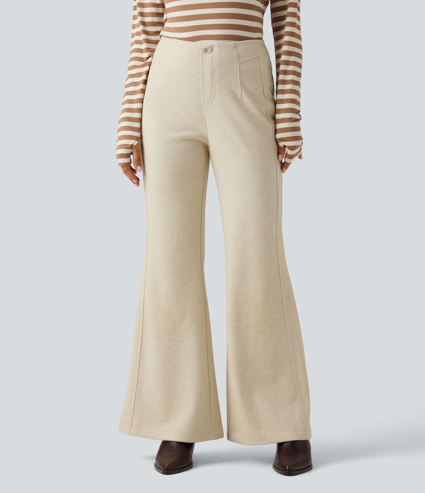 Pantalon de bureau flare taille mi-haute