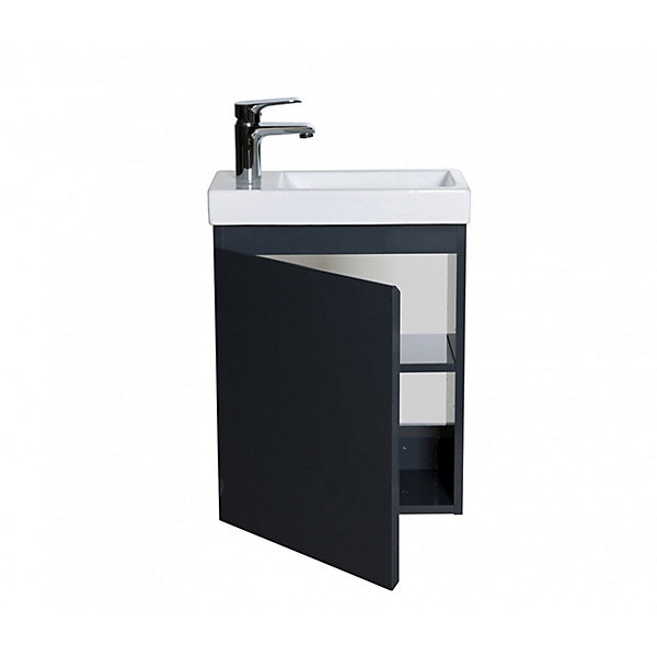 Meuble Lave-Mains Gris - Rangements - Design Moderne