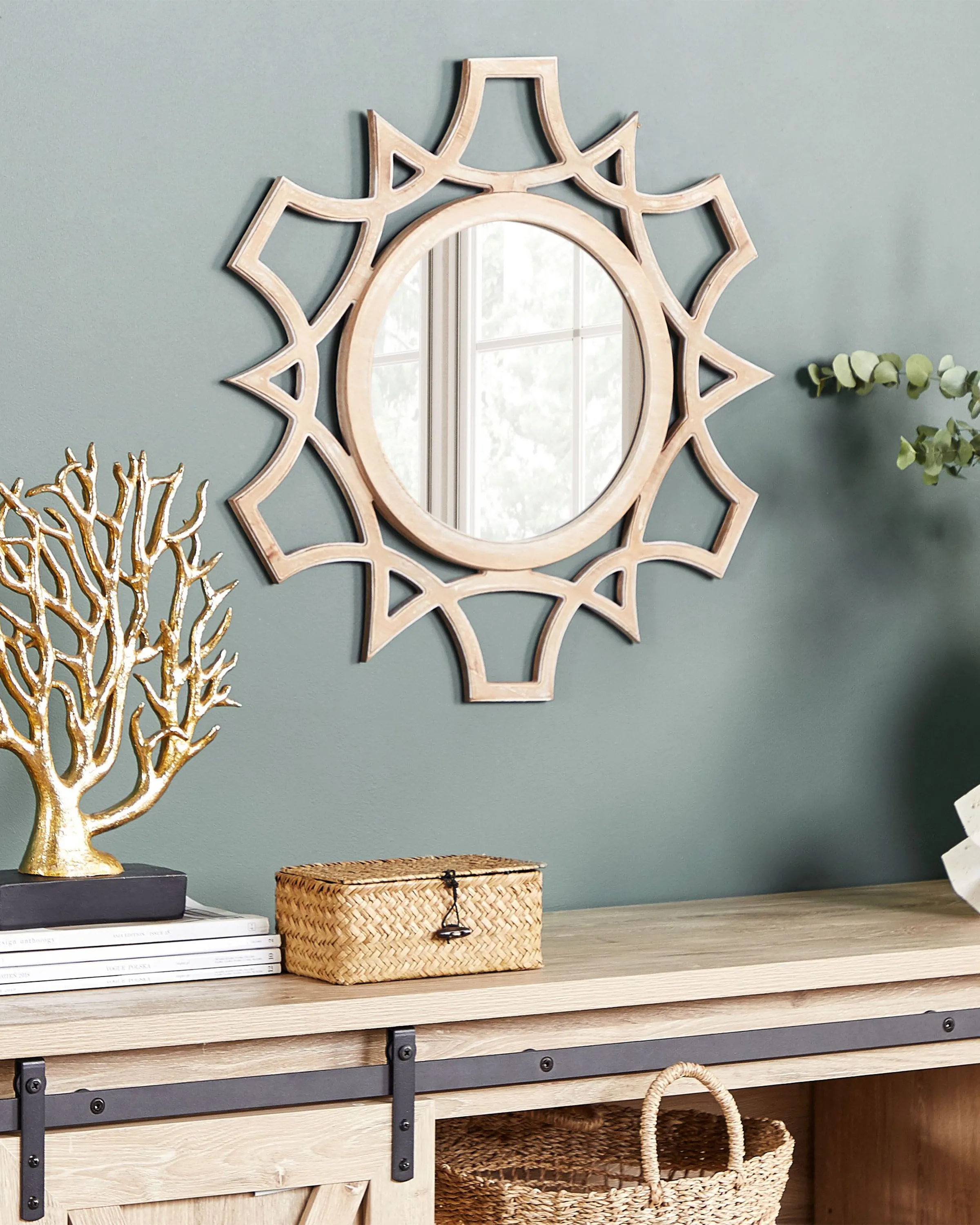Wall Mirror ZAPOPAN 60 cm 60 cm Light Fir Wood