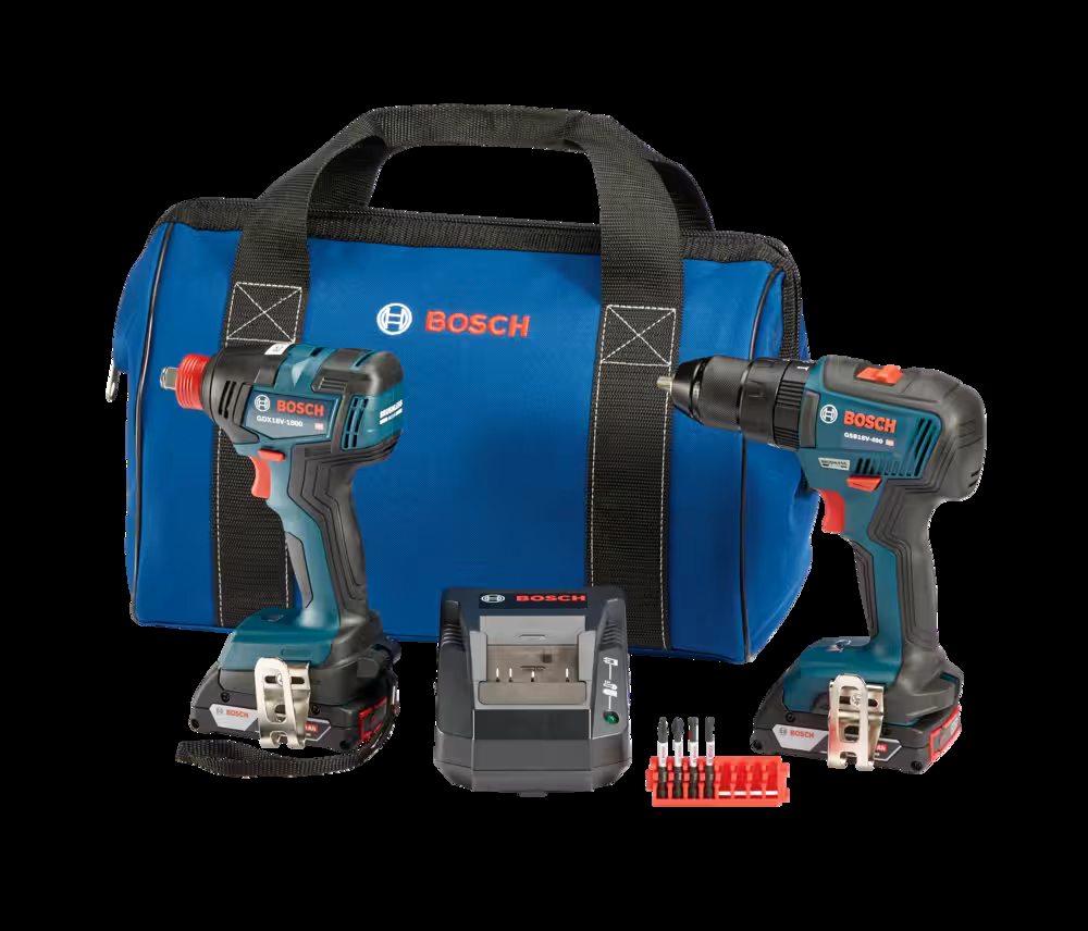 Bosch GXL18V-240B22 18V Cordless Drill/Driver & Freak 2-in-1 Bit Socket Impact Driver Combo Kit