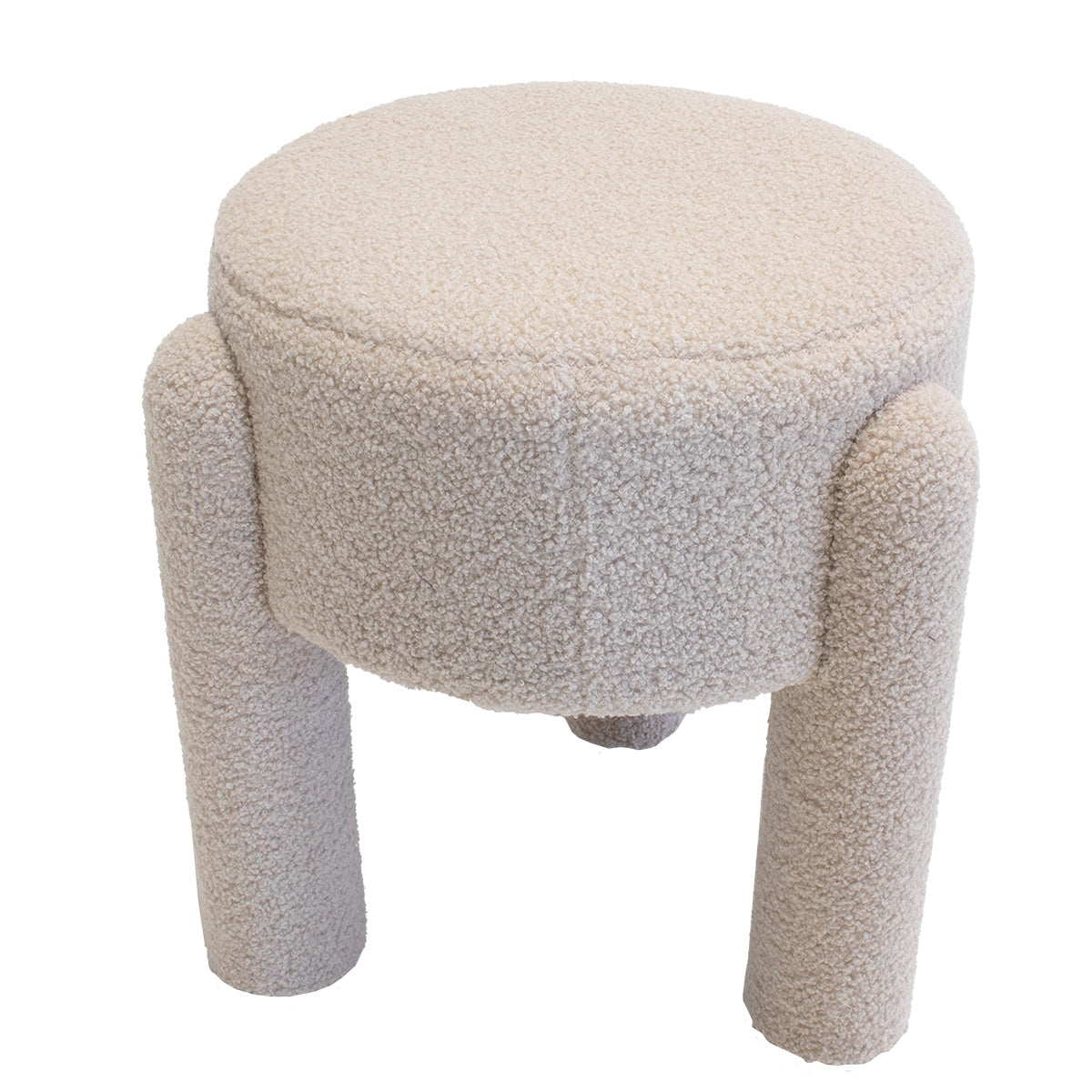 Giga Meubel Poef Yara - Bouclé - Taupe - 44x44x42cm
