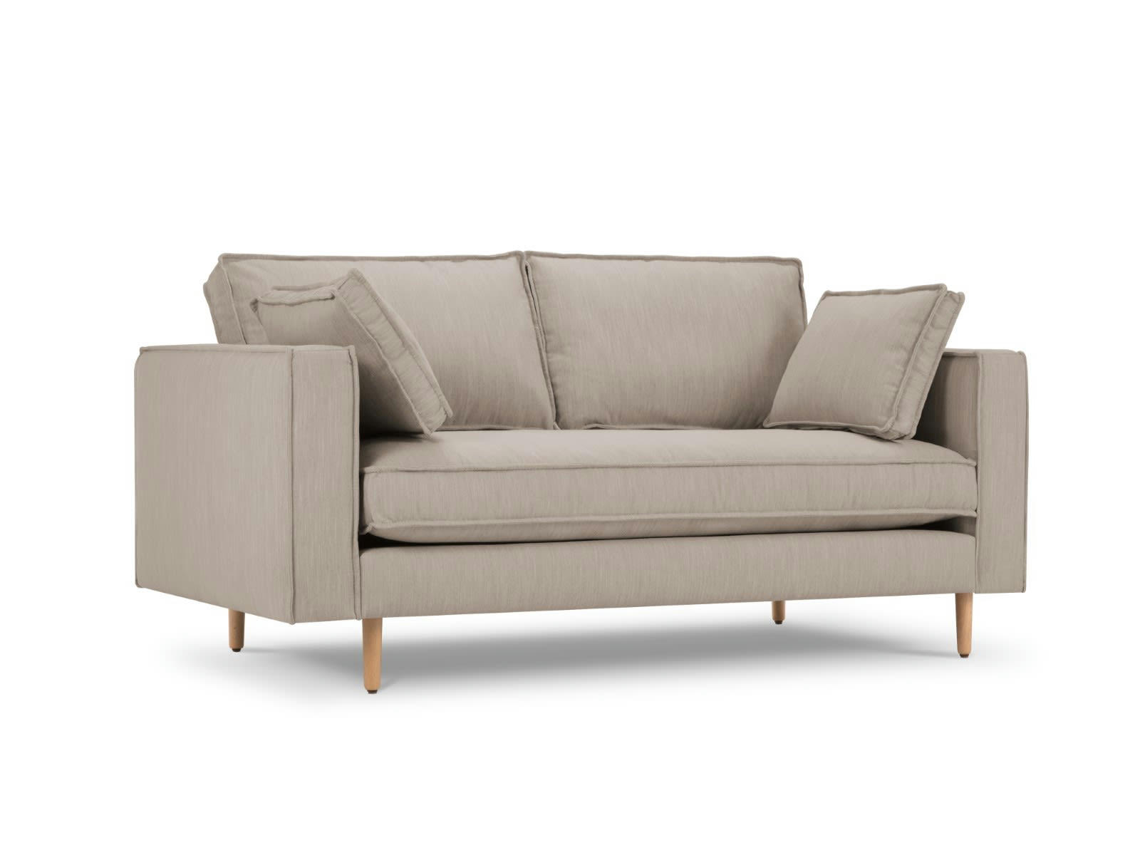 ALEXIS - Canapé 2 places en Tissu Structurel Beige Foncé