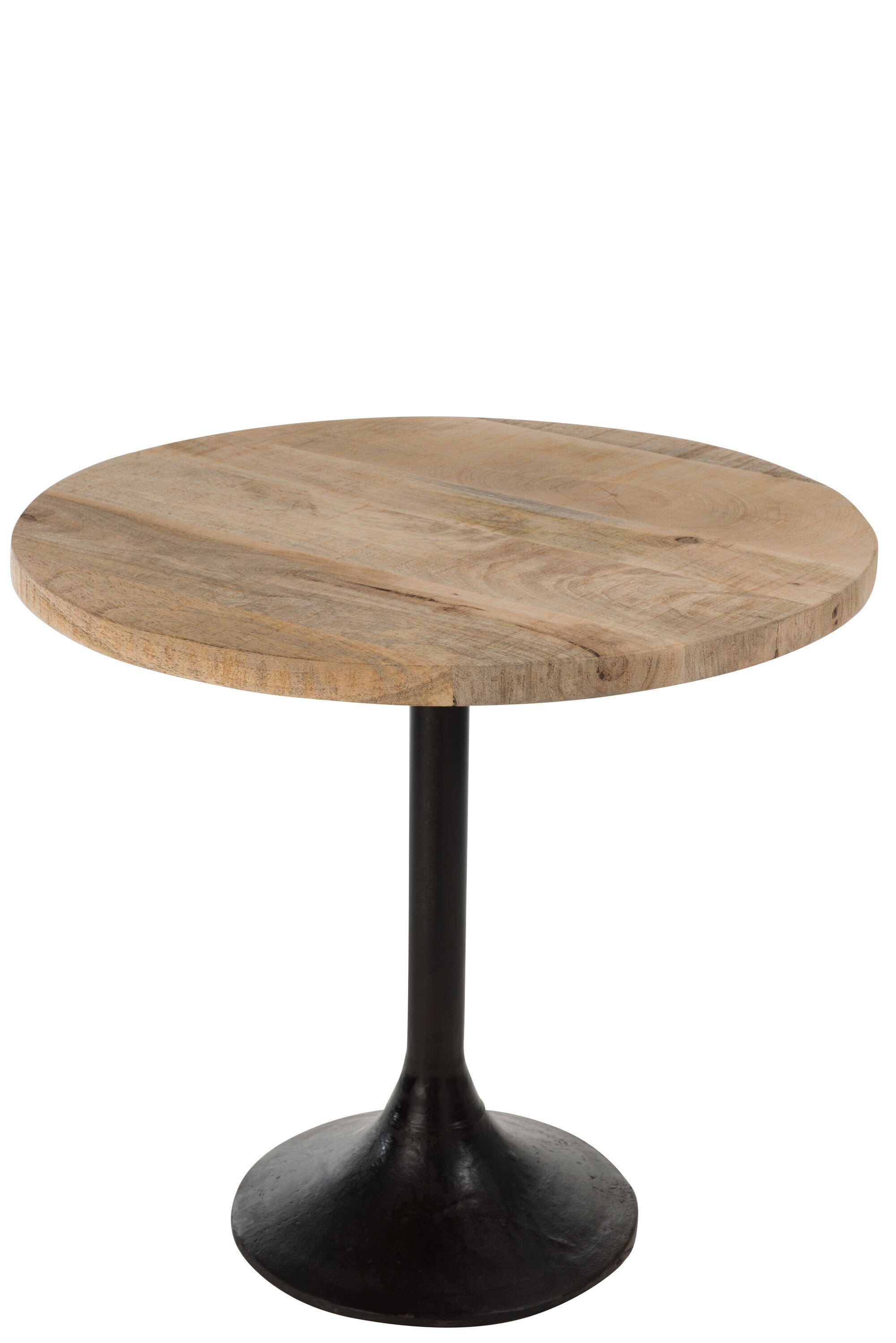 J-Line bartafel Rond - hout/metaal - naturel/zwart