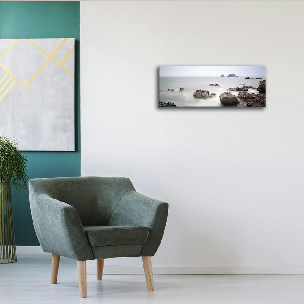 - Tableau impression sur toile regard sur l'océan 30x90cm