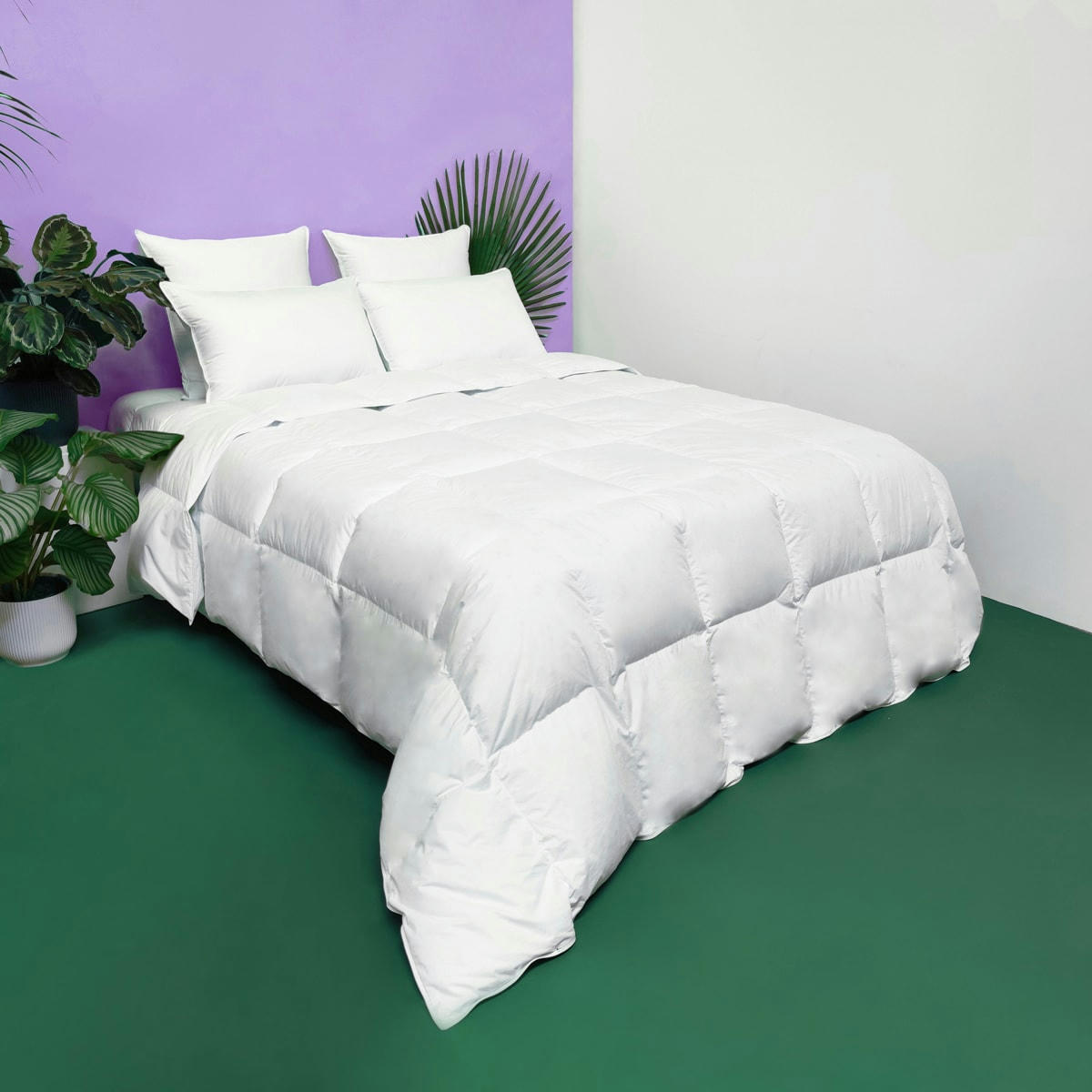 MARGUERITE - Couette TEMPEREE 40% Duvet - Coton  240x260 cm - Wake Me Green