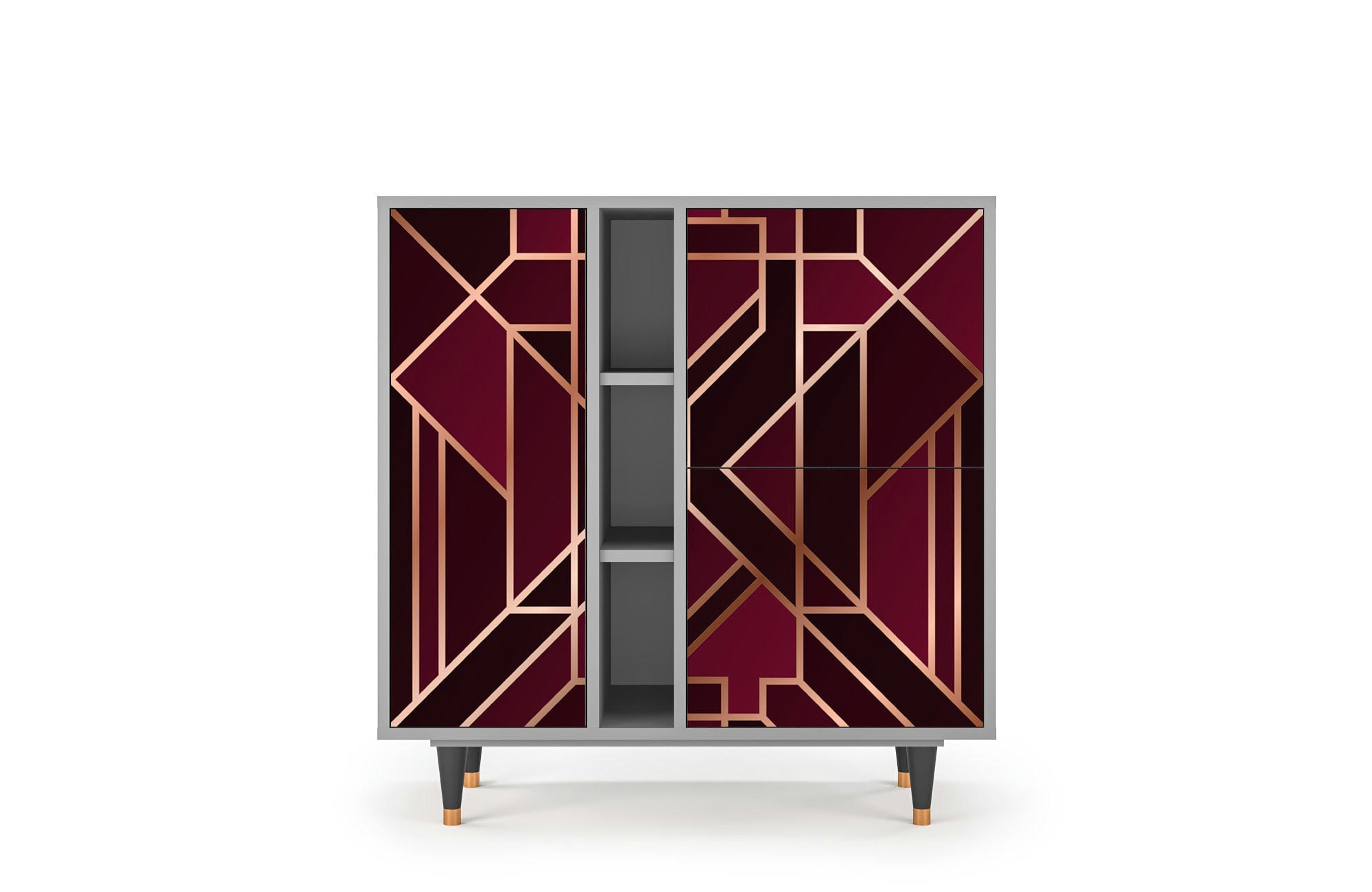 BURGUNDY JEWELERY - Buffet  bordeaux 3 portes L 94 cm