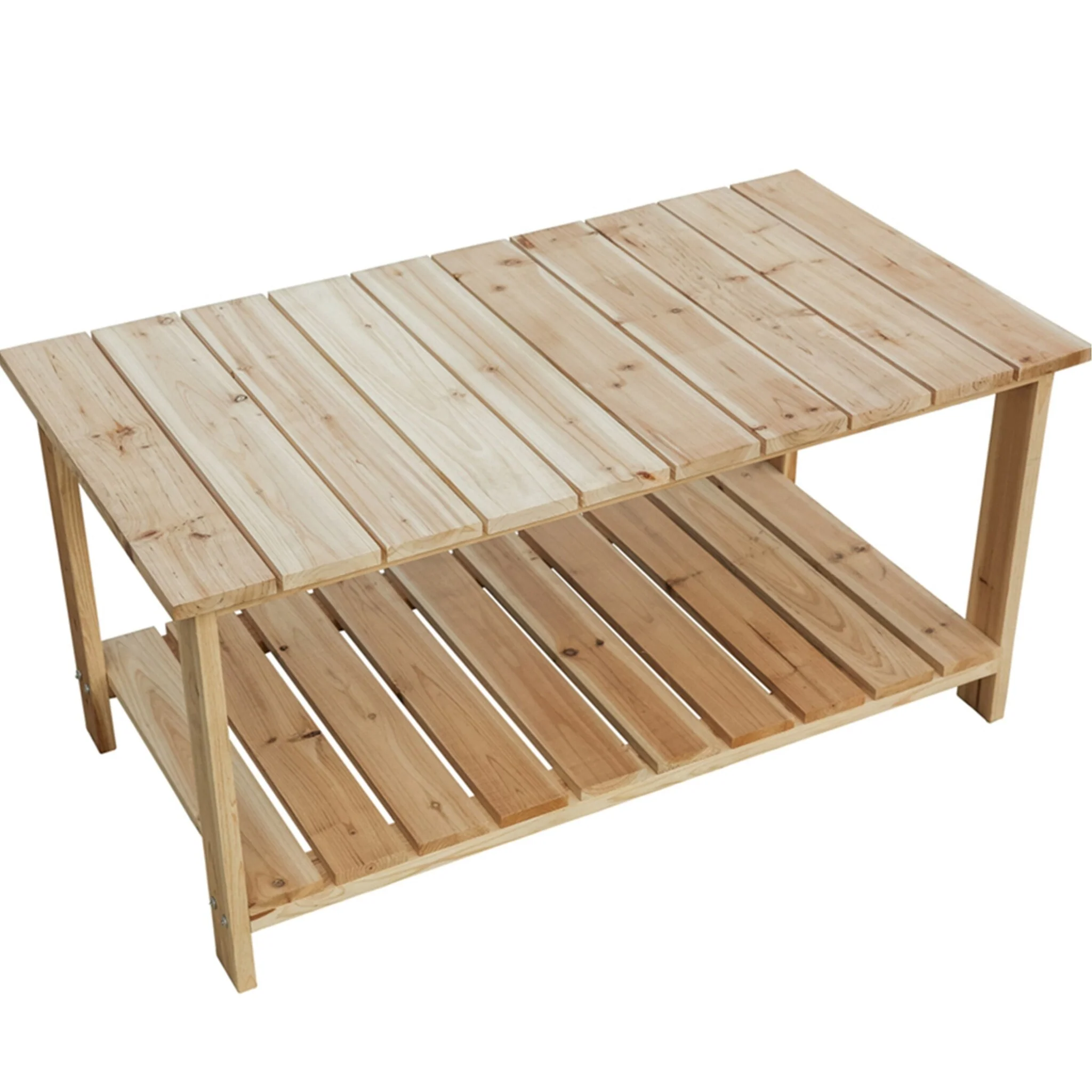 HomeRoots 37 Natural Solid Wood Outdoor Coffee Table