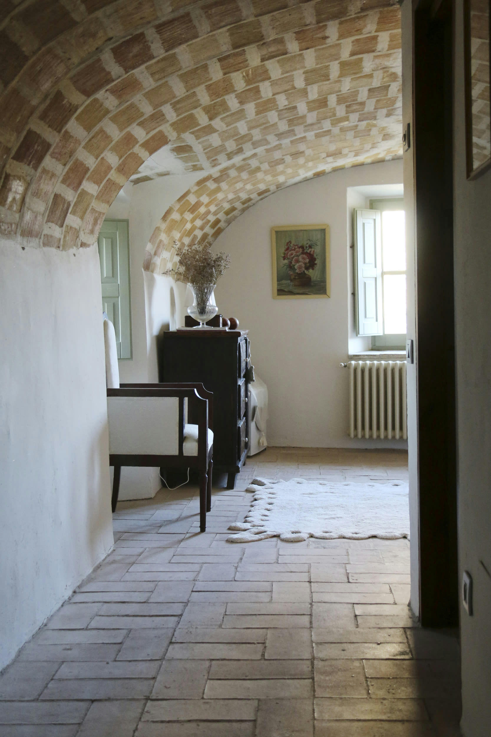 LACE - Tapis Lavable avec broderie en coton beige 120x160