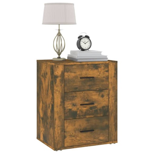 NNEVL Bedside Cabinet Smoked Oak 50x36x60 cm Engineered Wood