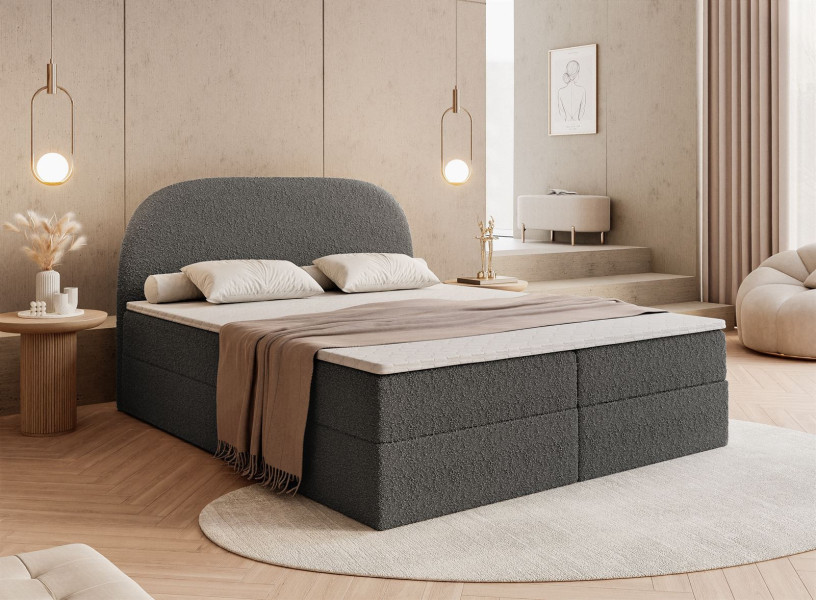 Łoże ALLURE 140x200 Ascot Graphite z topperem