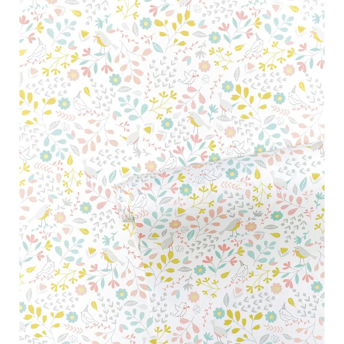 SWEET BUNNIES - Papier peint liberty en Papier Rose 50cm x 10m