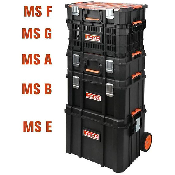 Boite a outils etanche sur roues TOOD MS E 56x37x41 cm noir orange