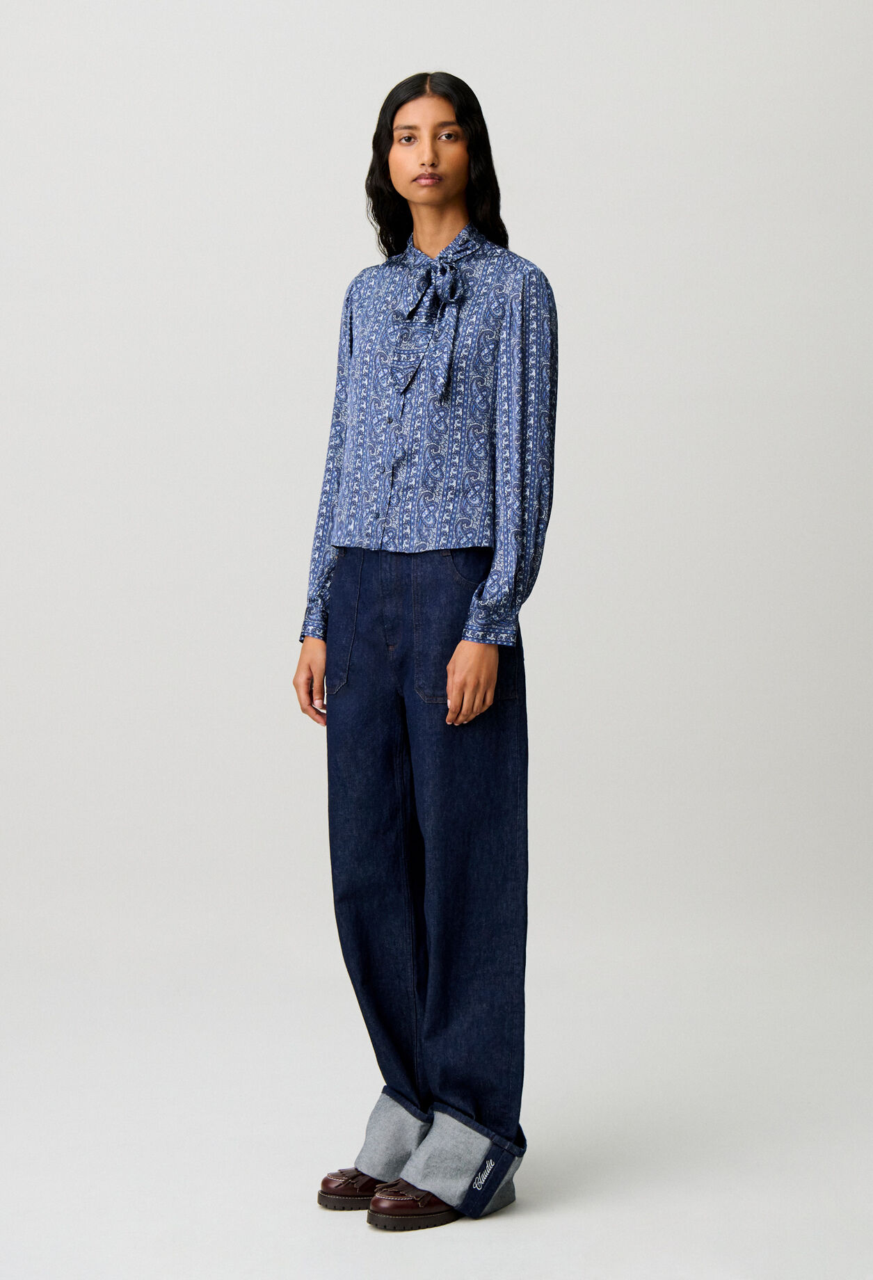 Chemise imprimée lavallière