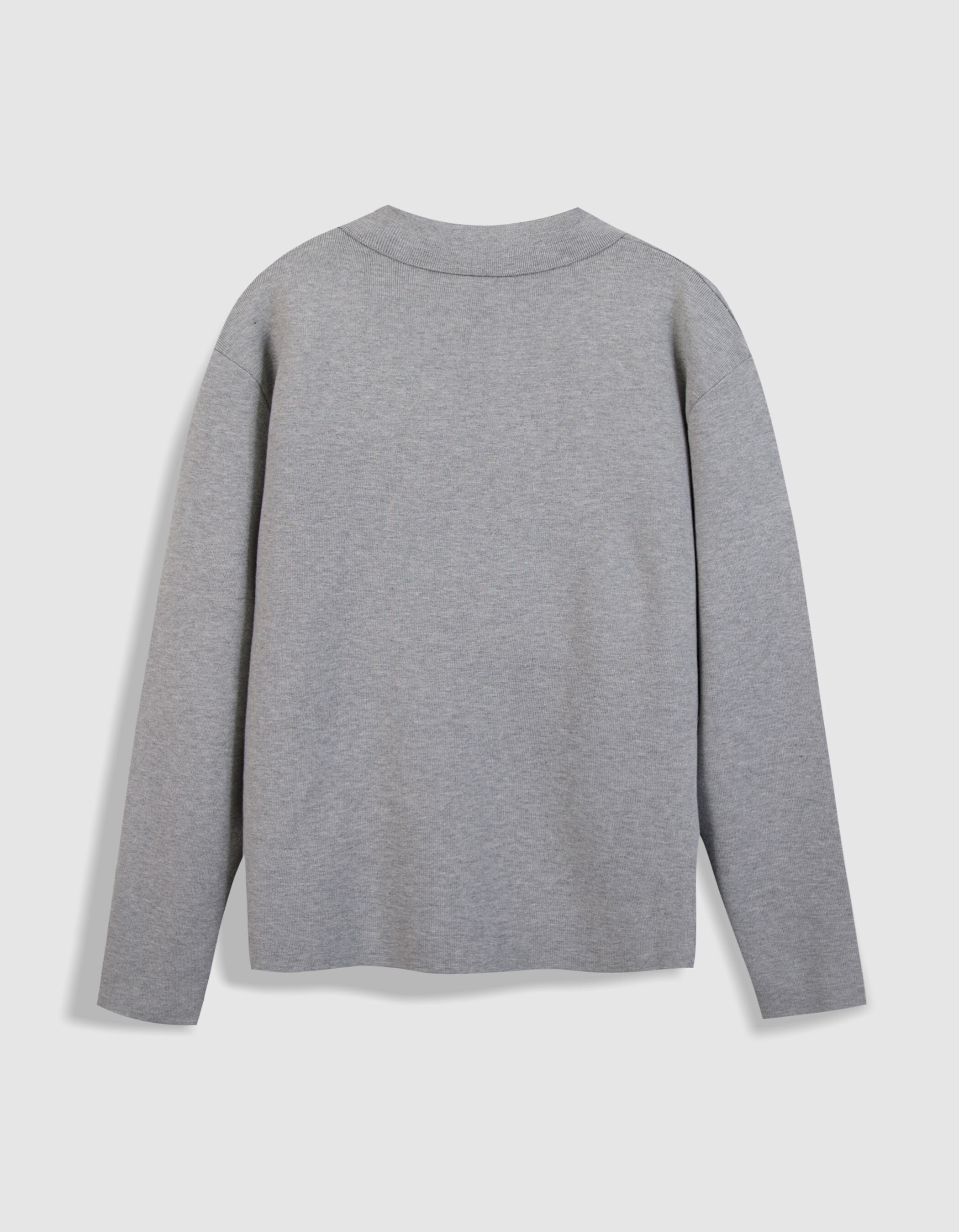 Cardigan zippé gris maille Milano col chemise Homme