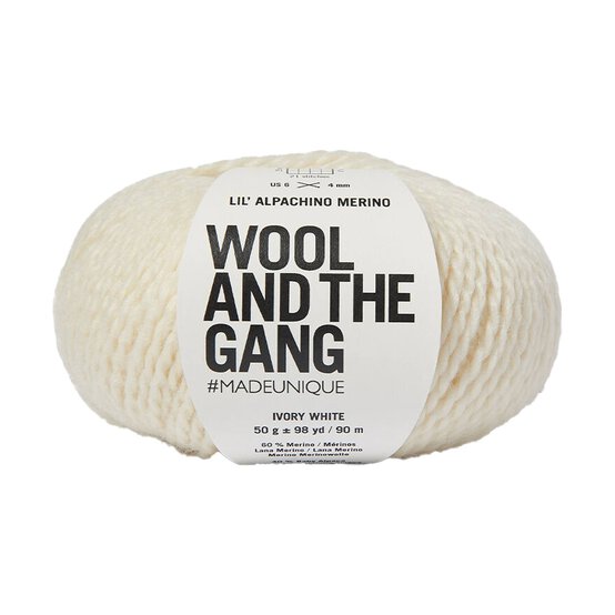 Wool and the Gang Ivory White Lil’ Alpachino Merino 50g