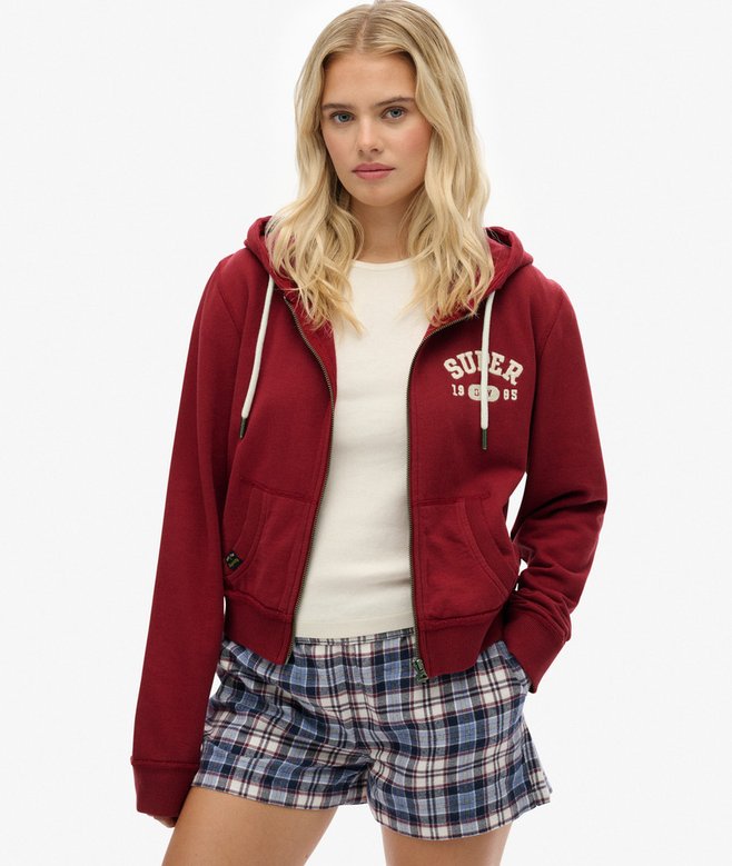 Athletic Essentials Relaxed Crop Zip-hoodie