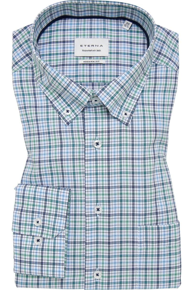 ETERNA Modern Fit Hemd hellgrün, Kariert