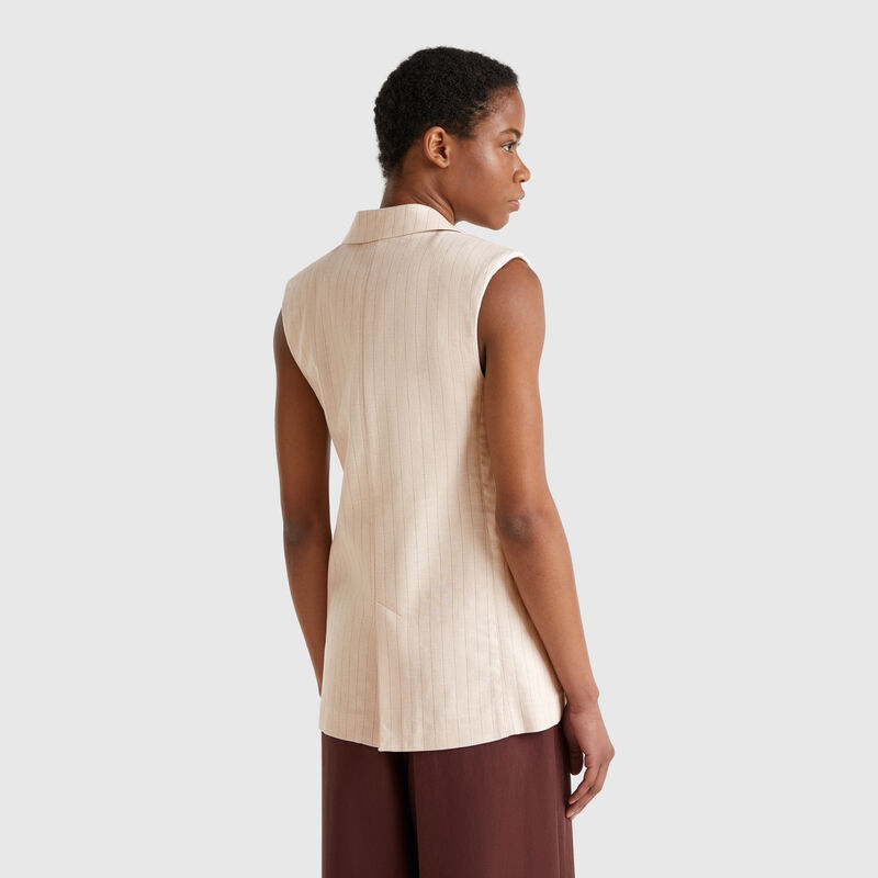Long pinstriped vest