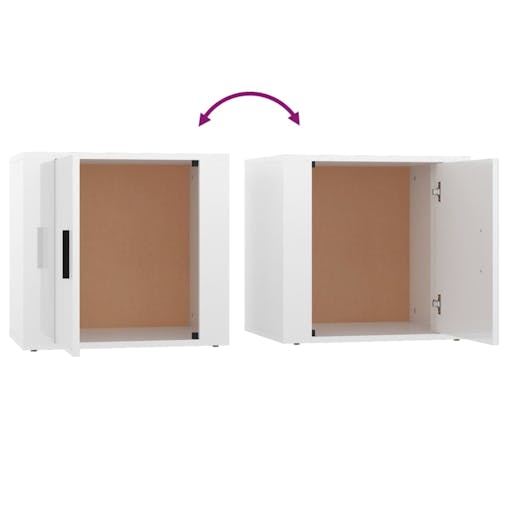 NNEVL Bedside Cabinet High Gloss White 50x39x47 cm