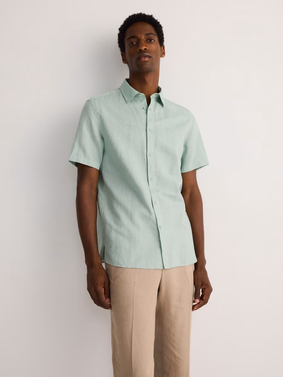 Regular Fit Shirt With Linen Blend