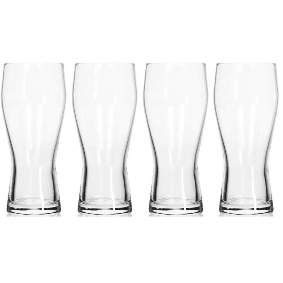 Bierglazen/drinkglazen - 4x stuks - 400 ml - Hoog model bierglas