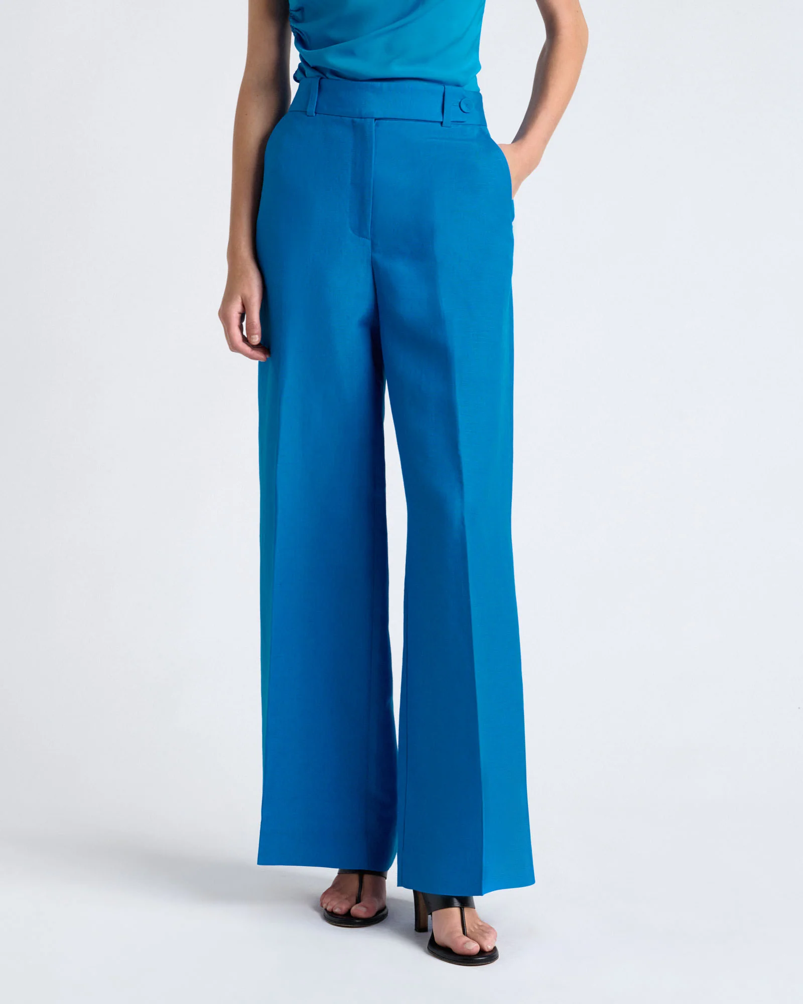 Lustre Linen Blend Wide Leg Pant