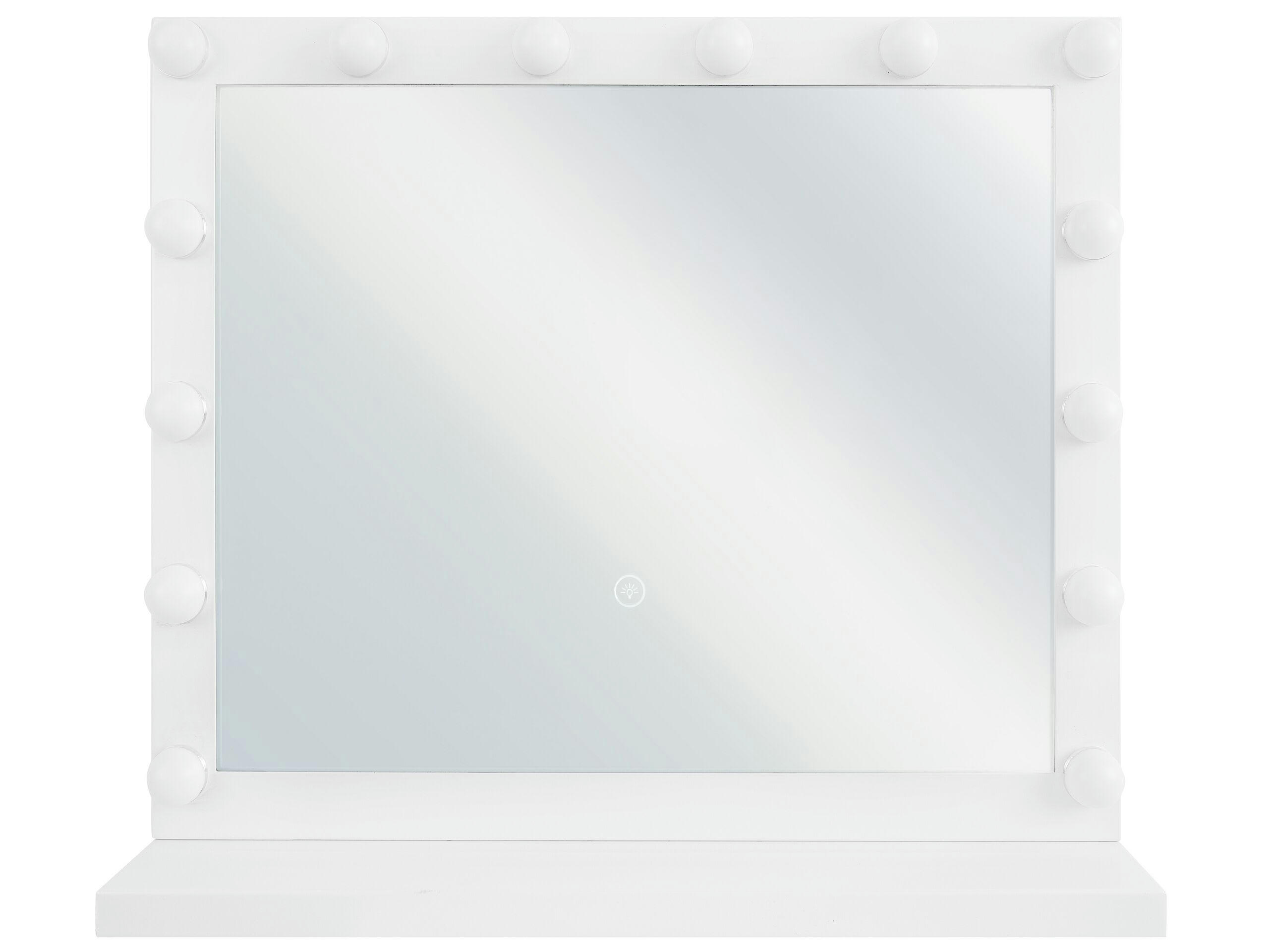 BEAUVOIR - Miroir de table en métal blanc 50x60