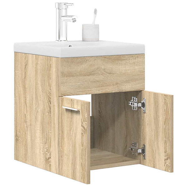 Armoire lavabo de salle de bain et vasque et robinet intégrés vidaXL